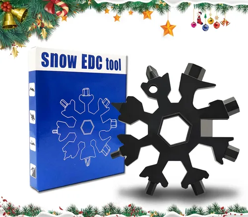 Miniatura 7 de Herramienta increíble 19 en 1, Easy N Genius, multiherramienta FEX 18 en 1 de acero inoxidable para copos de nieve (plata)