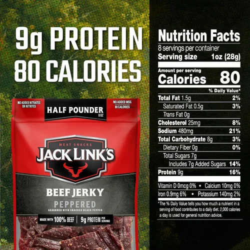 Miniatura 11 de Jack Link's Carne Crujiente de Res, con Pimienta, Bolsa Grande de Media Libra - Bocadillo de Carne Sabroso, Snacks de Proteína Listos para Comer