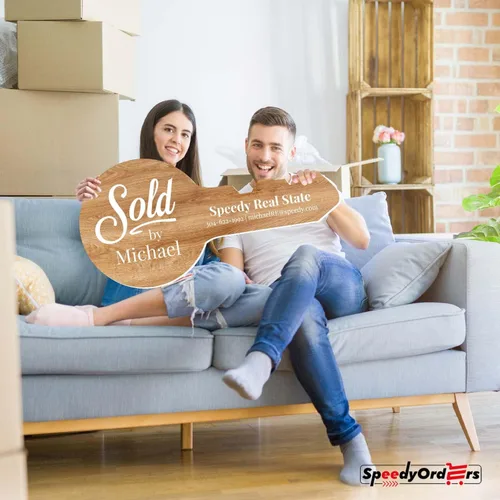 Miniatura 2 de Letrero de venta para agente de bienes raíces, regalo gigante para cabina de fotos, accesorios para casa, suministros de marketing vendidos por
