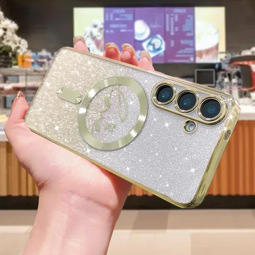 Miniatura 77 de ZONRW - Funda para Samsung Galaxy S22 Ultra magnética, para mujeres y niñas, cubierta trasera suave, lujosa, con corazón de amor, bling, degradado