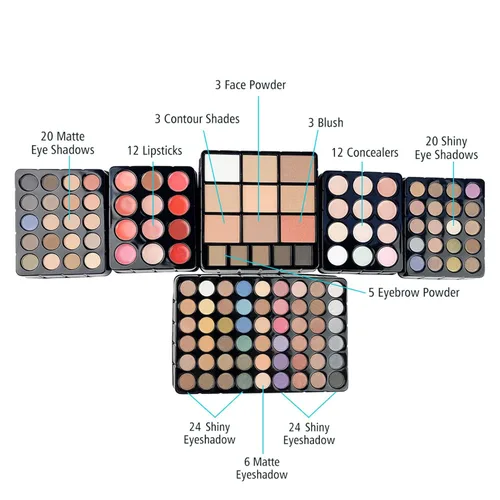 Miniatura 7 de Kit de maquillaje todo en uno para adolescentes y mujeres, juego de paleta de maquillaje de 132 colores combinados, incluye sombra de ojos, rubor