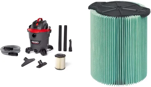 RIDGID 62703 RT1200 NXT VAC húmedo/seco de 12 galones y 97457 Modelo VF6000 Filtro de alérgenos de repuesto HEPA de 5 capas para aspiradoras