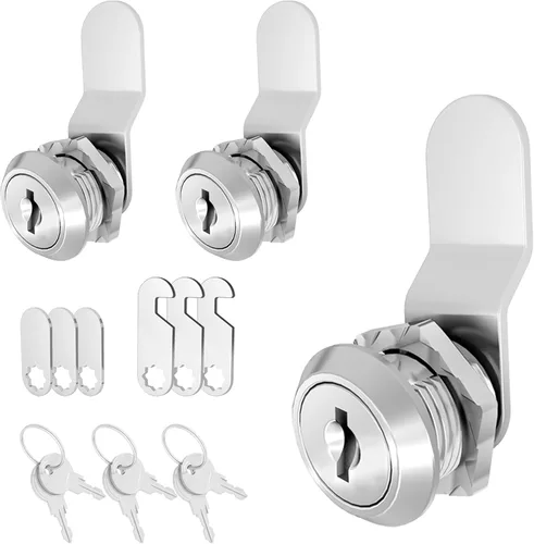 3 Piezas Cerraduras de Gabinete con Llaves, Cerradura de Leva de 5/8 Pulgadas con Llave Igual, Cerradura de RV para Puerta de Almacenamiento de RV,