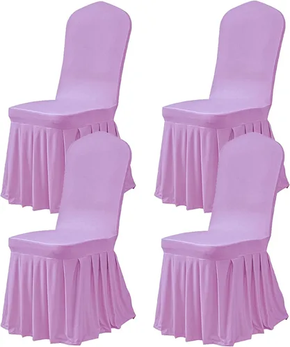 Miniatura 45 de Dimatic Juego de 2 fundas elásticas para sillas de comedor, fundas Parsons con falda, de elastano súper ajuste, funda protectora de asiento para Azul