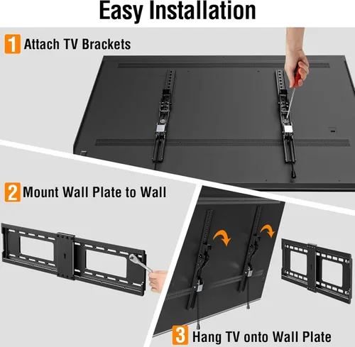 Miniatura 7 de ELIVED - Soporte de pared para televisores inclinable para la mayoría de televisores de 37" a 85" hasta 59.9 kg, soporte de montaje de TV de perfil