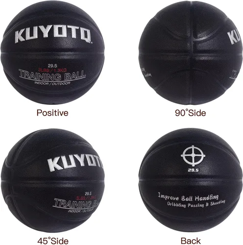 Miniatura 6 de KUYOTQ 3LBS/3.3LBS/2.2LBS Weighted Heavy Training Basketball 29.5/28.5" in and Outdoor Improving Handling Dribbling Passing Rebounding Skill Negro