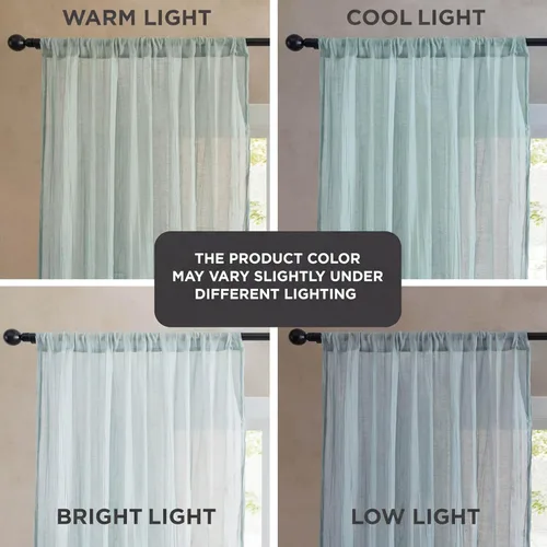 Miniatura 8 de French Connection - Cortina para ventana, juego de 2 paneles, semitransparente, decoración moderna del hogar, cortinas para sala de estar, comedor