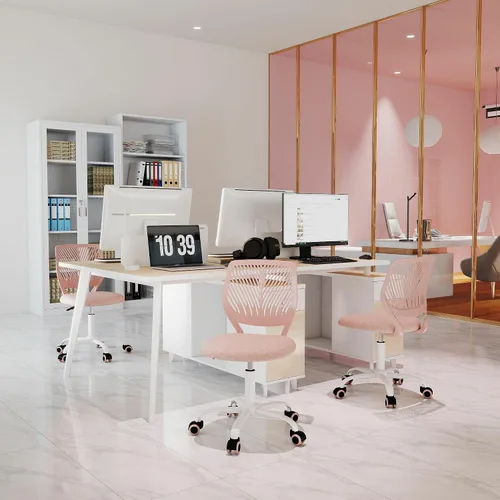 Miniatura 9 de Homy Casa Silla de oficina ergonómica con cojín de tela transpirable y base giratoria ajustable para espacios de trabajo comerciales y oficinas