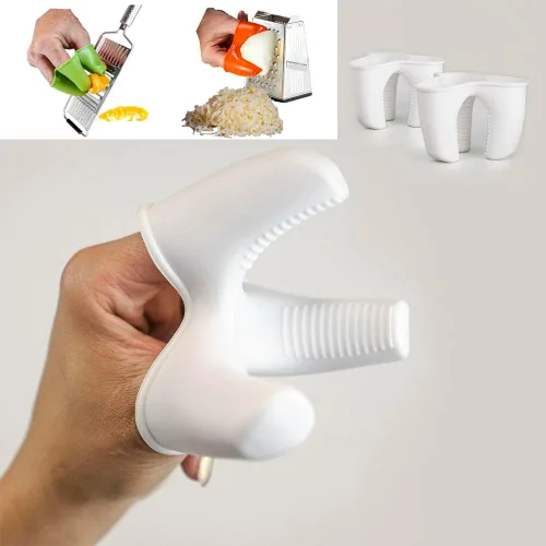 Miniatura 6 de Protector de dedos de silicona para rallar queso y verduras con cortador de mandolina, accesorios de cocina, paquete de 2