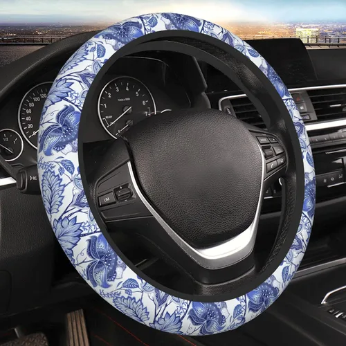 Miniatura 12 de Funda protectora para volante de automóvil de 15 pulgadas para mujeres y hombres, funda protectora de neopreno antideslizante para volante