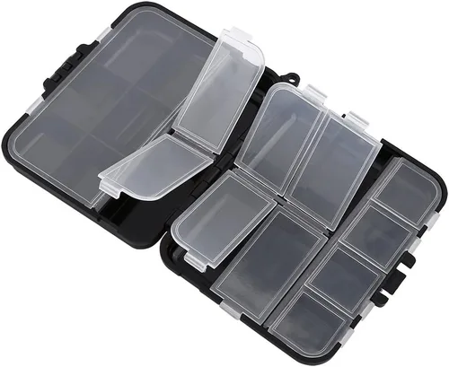 Miniatura 4 de Cajas de aparejos de pesca, caja organizadora de pesca portátil, 26 compartimentos individuales, caja de almacenamiento de cebos de pesca, caja