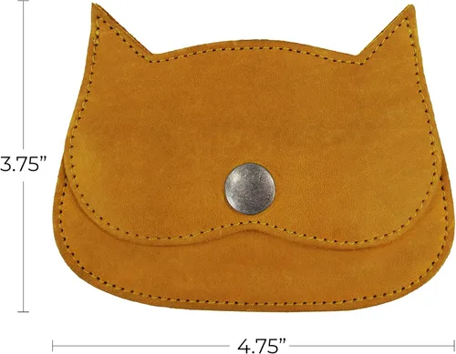 Miniatura 67 de Hide & Drink, Cartera en forma de gato, bolsa para monedas, soporte para dinero, accesorio de viaje, cuero de grano completo, hecho a mano, Negro
