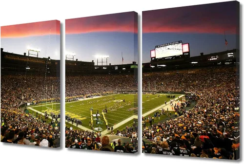 Miniatura 40 de 3 piezas de arte de pared deportivo del equipo de fútbol de los Vikings de Estados Unidos, pinturas de estadios deportivos Minnesota, Estados