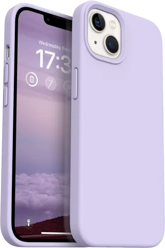 Compatible con iPhone 13, funda de silicona para teléfono con forro de microfibra delgado a prueba de golpes, suave antiarañazos, 6.1 pulgadas,