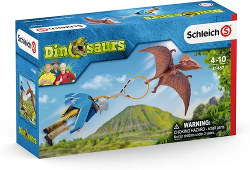 Miniatura 8 de Schleich Dinosaurs - 7 piezas Jetpack Chase Dinosaur Playset con juguete Tupuxuara - Juguetes de dinosaurios voladores para niños y niñas - Niños