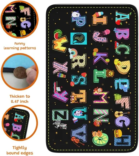 Miniatura 6 de Alfombras de aula para niños, alfombra colorida del alfabeto para dormitorio de niños, alfombra educativa para niños para sala de juegos, alfombra