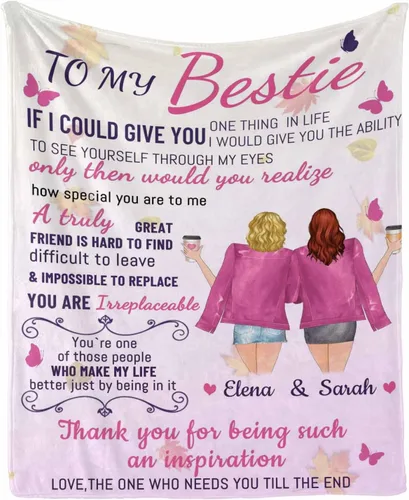 Miniatura 12 de InterestPrint Manta de forro polar suave con memoria personalizada para mejor amiga, personalizada con imágenes y texto para la graduación de tu