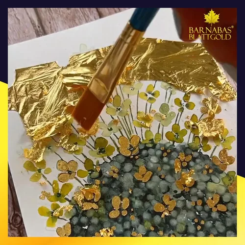 Miniatura 6 de Barnabas Blattgold Hoja de oro, oro real de 24 quilates [25 hojas, 3.1 pulgadas] - Patente de transferencia para pintura, artes y manualidades