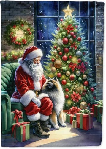 Miniatura 37 de Caroline's Treasures DAC4159CHF - Bandera de casa de Husky siberiano y Papá Noel para porche, grande, para colgar en la pared, poliéster