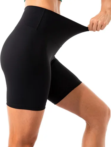 Miniatura 5 de Lavento - shorts para ciclismo, yoga, para mujer con sensación de segunda piel, cintura alta, ultrasuave, tiro de 56 pulgadas.