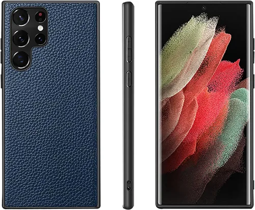 Miniatura 7 de XWCG Funda para Samsung Galaxy S22/S22 Ultra Genuina Funda de Cuero a prueba de Golpes Anti-Anti-Anti-Anti-Anti-Huella TPU Funda de Teléfono Funda