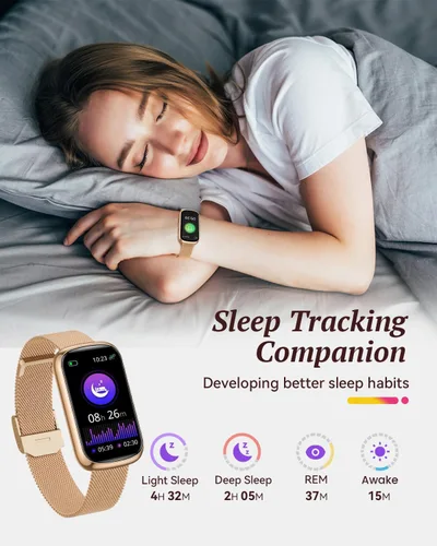 Miniatura 5 de Rastreador de actividad física para mujer: rastreador de actividad física con monitor de frecuencia cardíaca 24/7 SpO2, rastreador de pasos