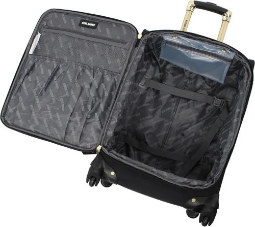 Miniatura 4 de Steve Madden Colección de equipajes de diseñador 3 piezas Softside expansible ligero juego de viaje incluye bolsa debajo del asiento 20 pulgadas
