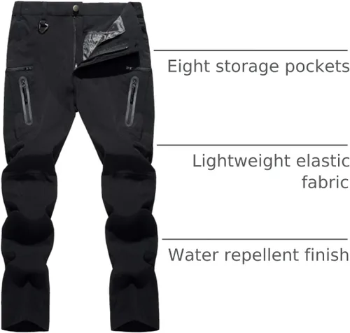 Miniatura 19 de TACVASEN Pantalones tácticos ligeros para senderismo, impermeables, de secado rápido, para trabajo, lluvia, exteriores, 8 bolsillos