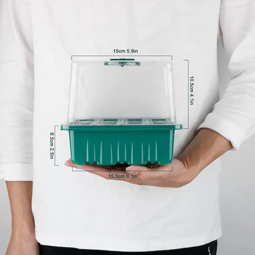 Miniatura 6 de Bandeja de inicio de semillas con luz de crecimiento, kit de inicio de germinación de plantas con cúpula de humedad y base para cultivo