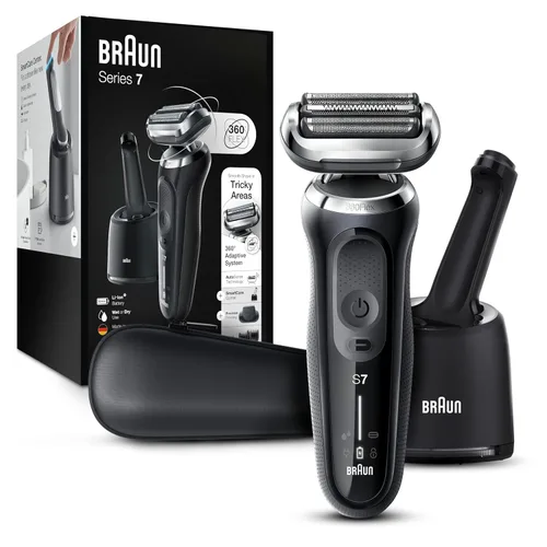 Miniatura 13 de Braun Afeitadora eléctrica para hombre, Series 7 7177cc, afeitado en húmedo y seco, modos de afeitado turbo y suave, afeitadora de papel de aluminio