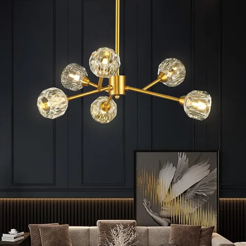 Miniatura 10 de Weesalife Sputnik - Candelabros para comedor sobre mesa, modernos candelabros de cristal, 6 luces negras para sala de estar, dormitorio, isla