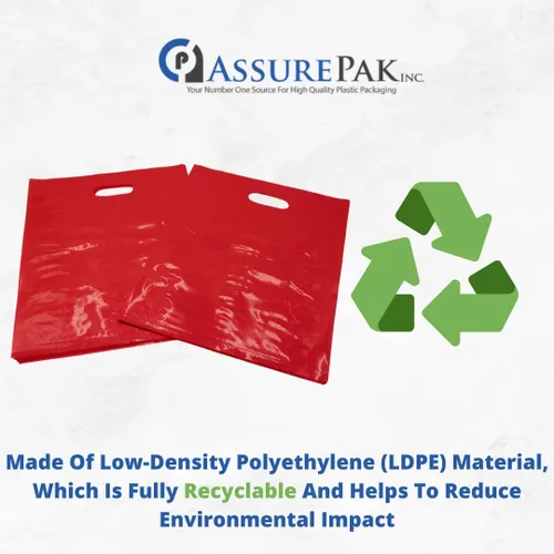 Miniatura 4 de ASSUREPAK Bolsas de mercancías troqueladas de LDPE - 500 bolsas - 12"x15" - 1.5 mil - Rojo - 1215DCRED