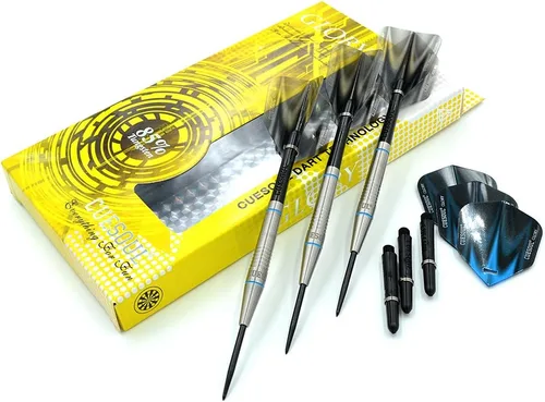 Miniatura 5 de CUESOUL Juego de dardos profesionales de punta de acero de tungsteno 85% Tungsteno 22g/24g/26g - Serie Glory Funda negra-N2