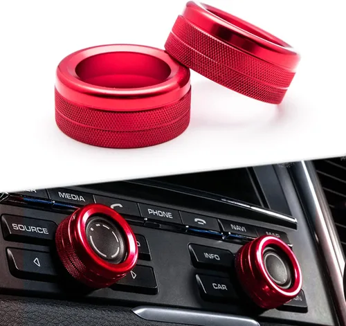 Miniatura 8 de Xotic Tech - Consola central de CA con control de clima multimedia para pomo de volumen, cubierta compatible con Porsche Cayenne y Panamera Azul