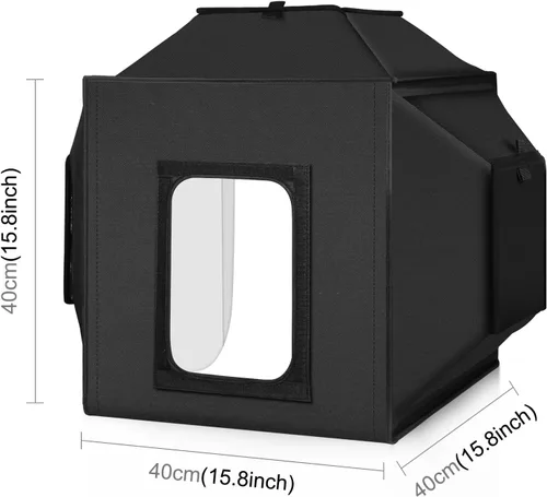 Miniatura 9 de Caja de Luz Portátil Glendan para Fotografía: Caja de Foto Profesional Ajustable de 16"x16" con Luces LED CRI 480 de Alta Calidad - Caja de Luz
