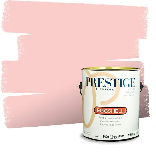 Miniatura 714 de Prestige Paints Pintura exterior e imprimación en uno, 1 galón, plano, coincidencia comparable de Valspar* Amber Rose*
