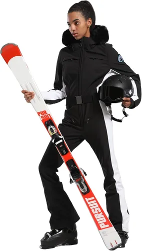 Miniatura 104 de GSOU SNOW Traje de esquí para mujer, traje de nieve de una pieza, para snowboard, delgado, aislante, impermeable, resistente al viento