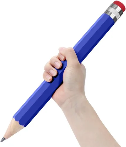 Lápices Gigantes para Utilería/Regalos/Decoración - Lápiz Jumbo de Madera de 14 Pulgadas con Tapa para Escuelas y Hogares (Azul)