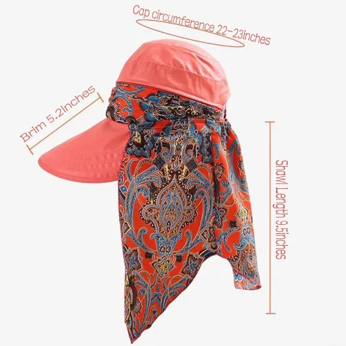 Miniatura 7 de Sombrero de sol plegable multifuncional con protección solar UPF 50+ para mujer, impermeable, transpirable, cuello facial