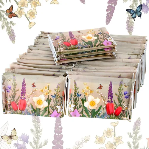 Miniatura 16 de Geyee Paquete de 50 servilletas de papel facial de viaje, pañuelos desechables de bolsillo para invitados de boda, viajes, bolsa escolar