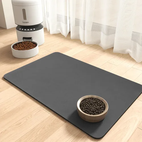 MontVoo - Alfombrilla absorbente para alimentación de mascotas - Alfombrilla para mascotas sin manchas para cuenco de comida y agua - Alfombrilla