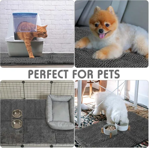 Miniatura 5 de Amylove 4 Piezas Forro de Jaula para Conejo de Indias Ropa de Cama para Conejo de Indias Alfombrilla para Puerta de Perro para Patas de Mascotas