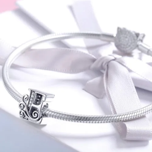 Miniatura 90 de BETTY&SARAH dije de plata esterlina 925 con forma de letra, para pulseras Pandora, letra del alfabeto, joya, regalo para mujer