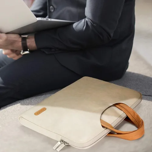 Miniatura 2 de ARVOK 15 15.6 16 pulgadas resistente al agua premium cuero portátil manga con asa y bolsillo con cremallera/ordenador portátil/Ultrabook Tablet
