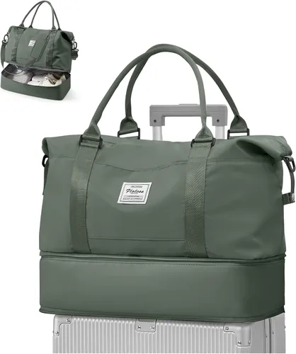 Miniatura 10 de VECAVE Bolsa de viaje para mujer, bolsa deportiva para gimnasio, E20-Púrpura profundo, Grande, Bolsa de viaje