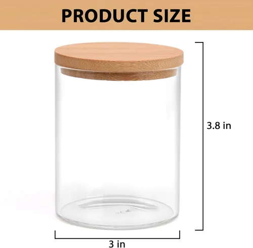 Miniatura 7 de BKYFPQ Juego de 2 dispensadores de vidrio para Qtip - Tarros de boticario con tapas, organizador de maquillaje de tocador y organizador