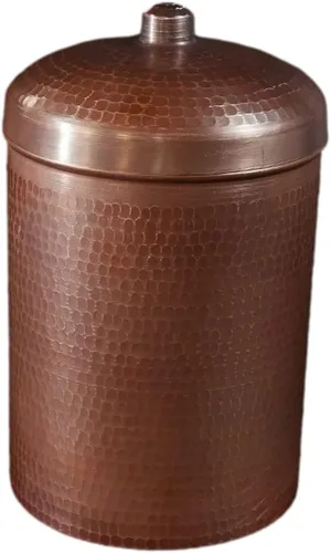 Sertodo Copper Recipiente de compost de cocina | Calibre pesado, martillado a mano, 100% cobre puro, elegante y sostenible (3.25 cuartos de galón,
