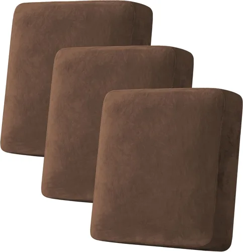 Miniatura 107 de H.VERSAILTEX - Funda de terciopelo elástica y afelpada para protección de cojines de sofá biplaza, silla o sofá, 2 piezas, tamaño grande, color gris