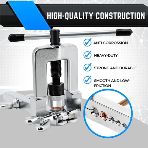 Miniatura 4 de Flexzion Kit de herramientas de inflado HVAC para tubos de cobre – Juego de herramientas de inflado y estampación simple de 45 grados, kit