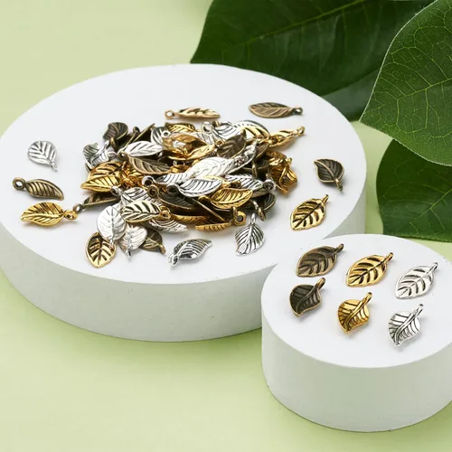 Miniatura 6 de Craftdady Pendientes colgantes de elefante dorado con suerte - Dijes de Jesús en oro antiguo, peces, hojas budistas, ojos malvados, amuletos